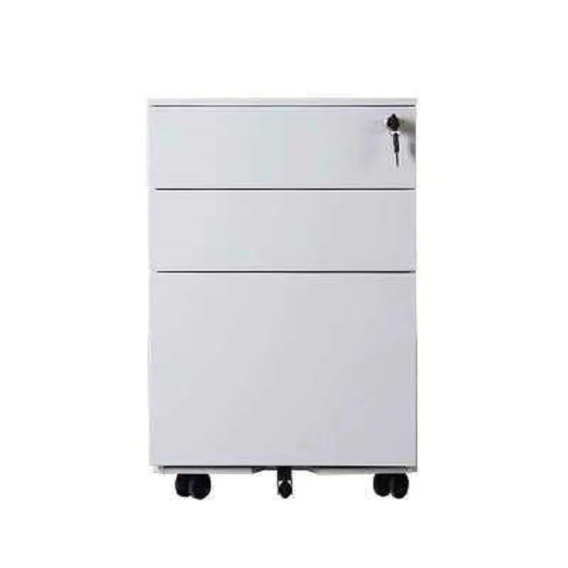 Multifunctional small metal 3 drawers cabinet with rollers