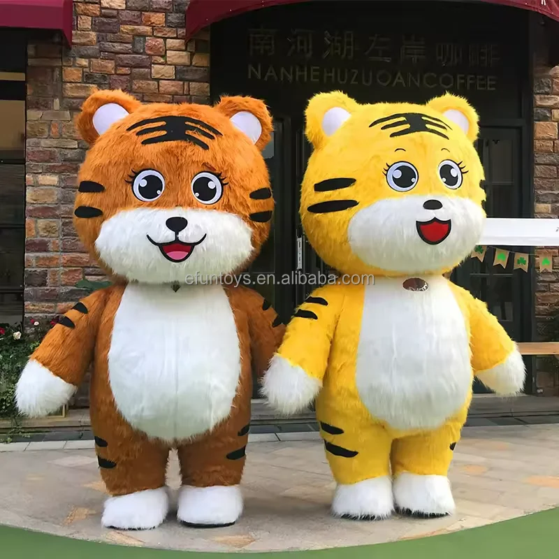 Efun 2M/2.6M Giant Inflatable Tiger Mascot Costume Adult Fancy Dress Suit Carnival Anime Inflatable Tiger Christmas New Year