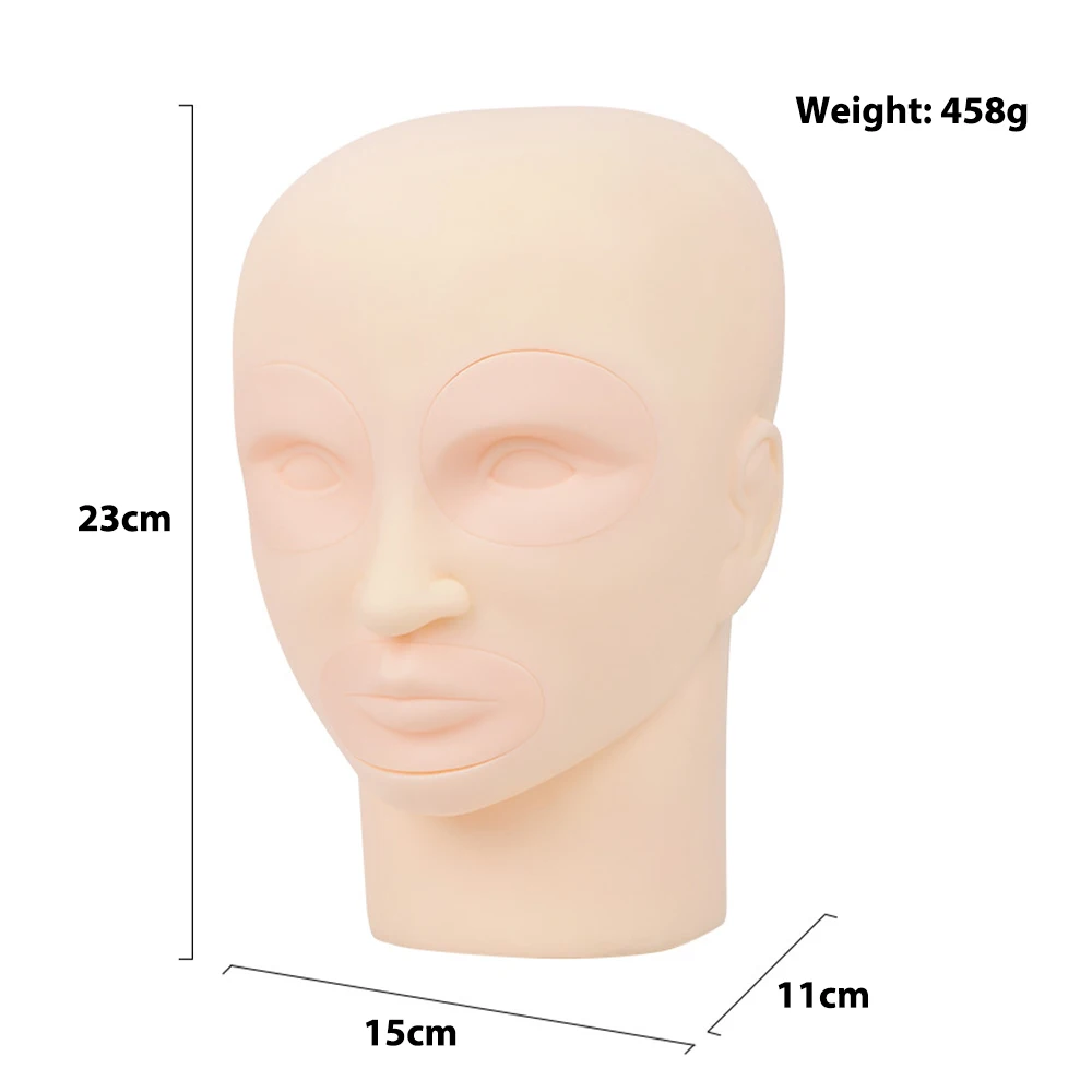 Silicone Injected Eyelashes Makeup Tools Practice Lash Rubber Eyelash Extension Training Mannequin Head