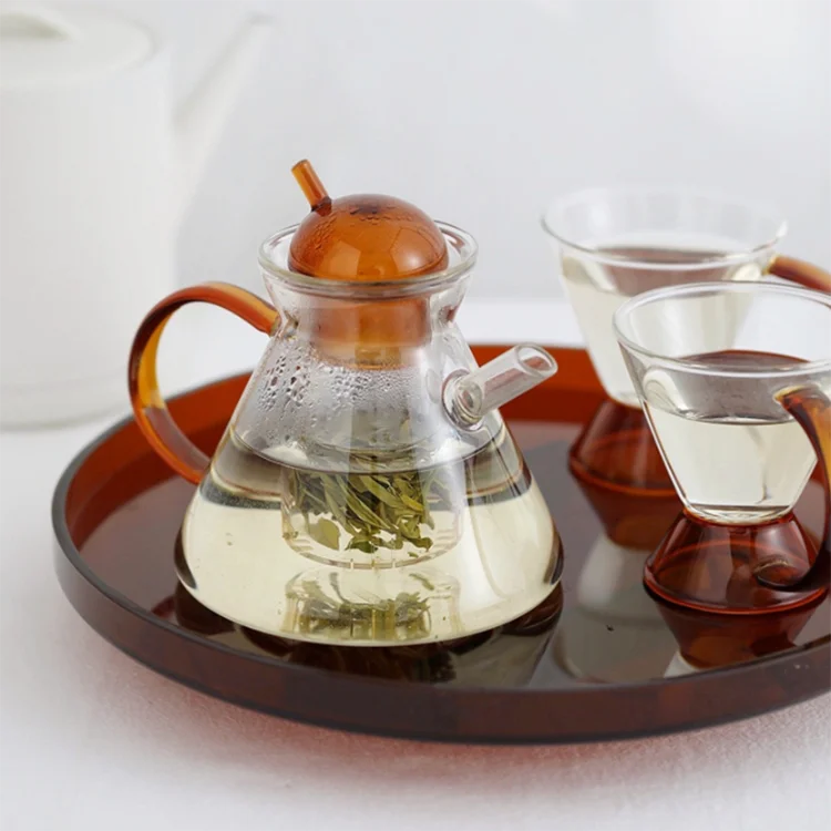 Wholesale High Quality Transparent Borosilicate Heat Resistant Stainless Glass Teapots With Infuser