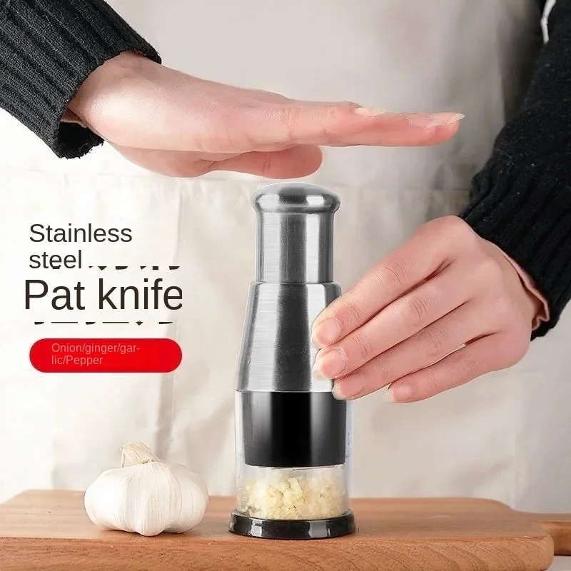 New Manual Knife Stainless Steel Garlic Press Hand-Pressed Garlic Cutter Home