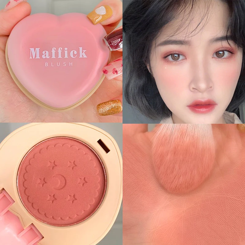 MAFFICK 3 Colors Rouge Cheek Tint Mineral Pigment Blush Powder Bronzer Heart Face Cosmetics Blusher