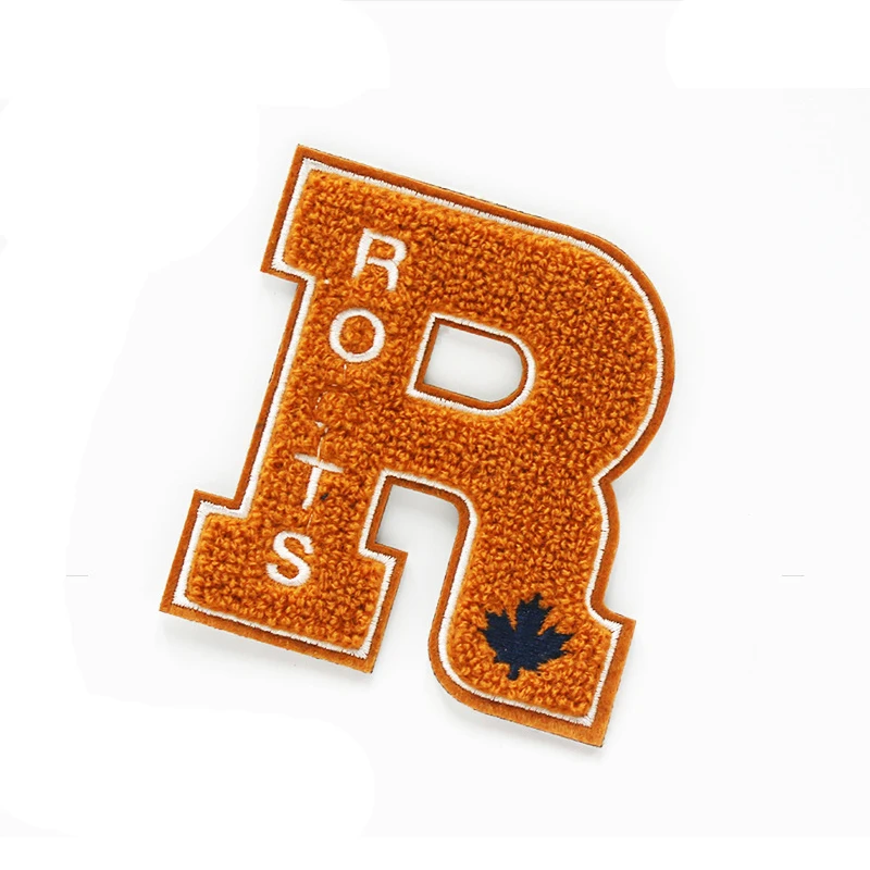 2024 Hot selling custom patches wholesale number-letter chenille patch iron on embroidery towel chenille letter patch for cloth