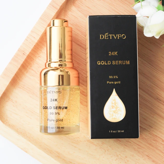 Custom Brand 24k Gold Serum Whitening Moisturizing Hyaluronic Acid Facial Skin Revitalizer Korea Skin Care Serum