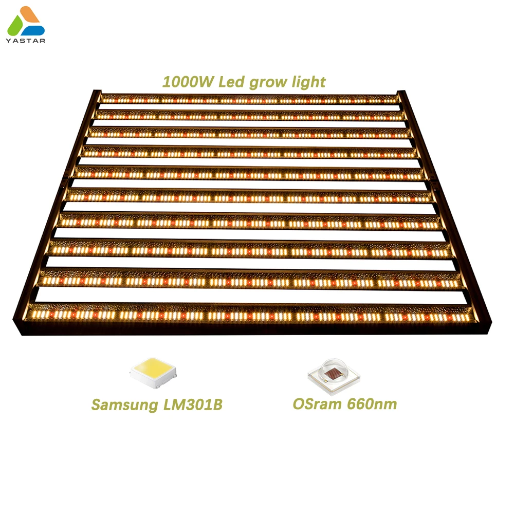 Yastar cob led full spectrum growth light bars samsung lm301h strip 1000w hydroponic growing lamp grow bulb