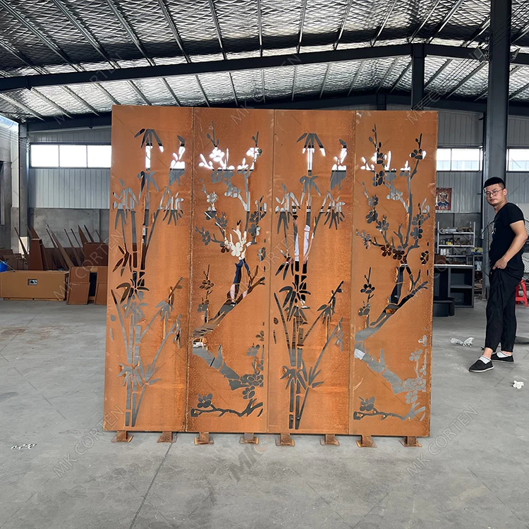 Decorative Metal Screen Metal Privacy Screens Corten Steel Garden Screen