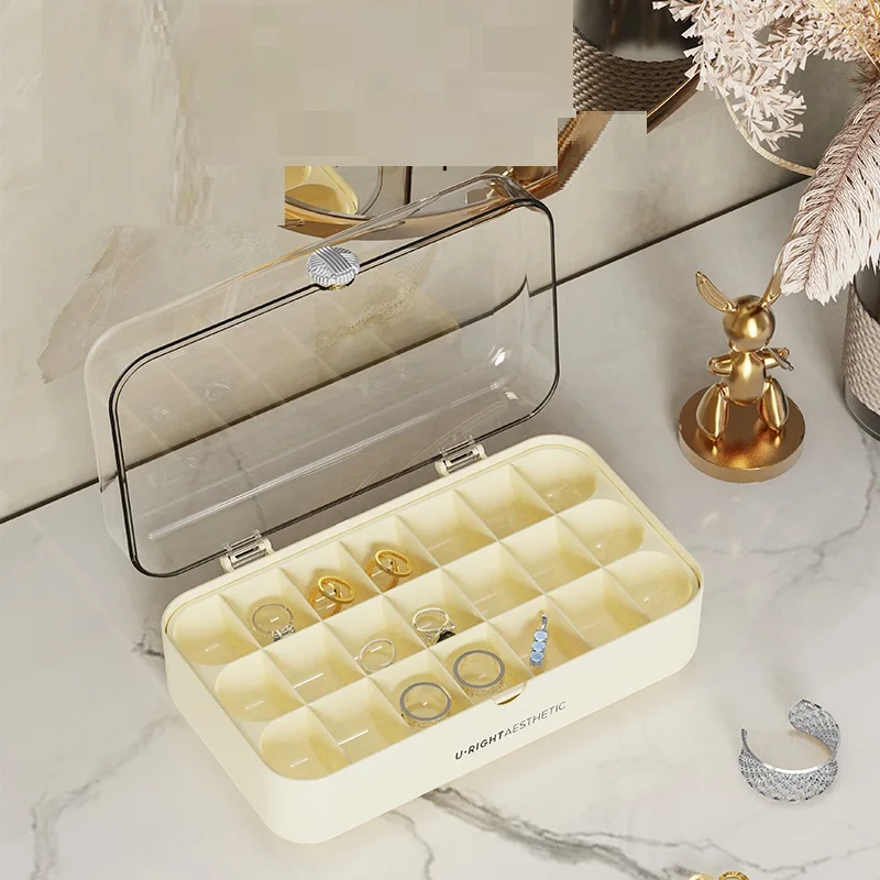 Fashionable Transparent Multi-layer And Multi Grid Organizing Plastic Box Jewelry Display Box Luxurious Box