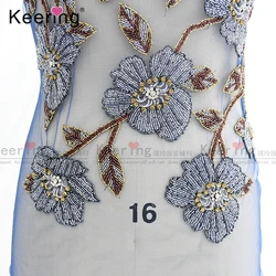 Keering специальная конструкция с голубыми цветами, свадебное платье с аппликацией в виде WDP-212