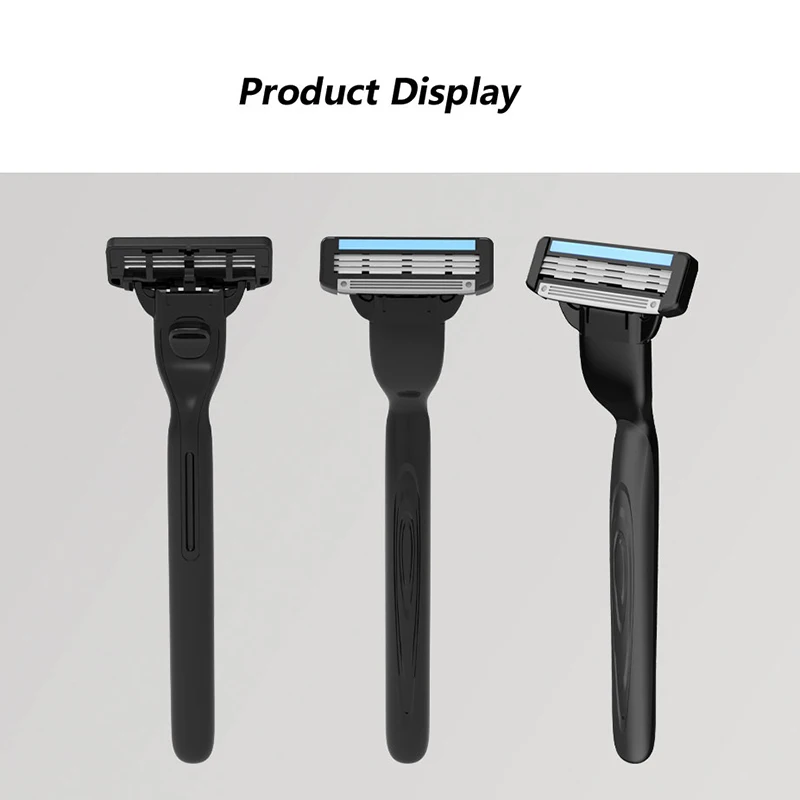 New Best Triple Blade Shaving Razor Rubber Men System Safety Razor