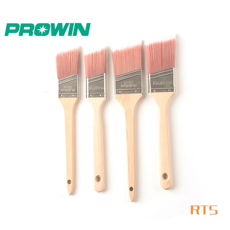 PROWIN Free Sample Top Pick Angular Polyester/Nylon Trim Wood Handle Paint Brush
