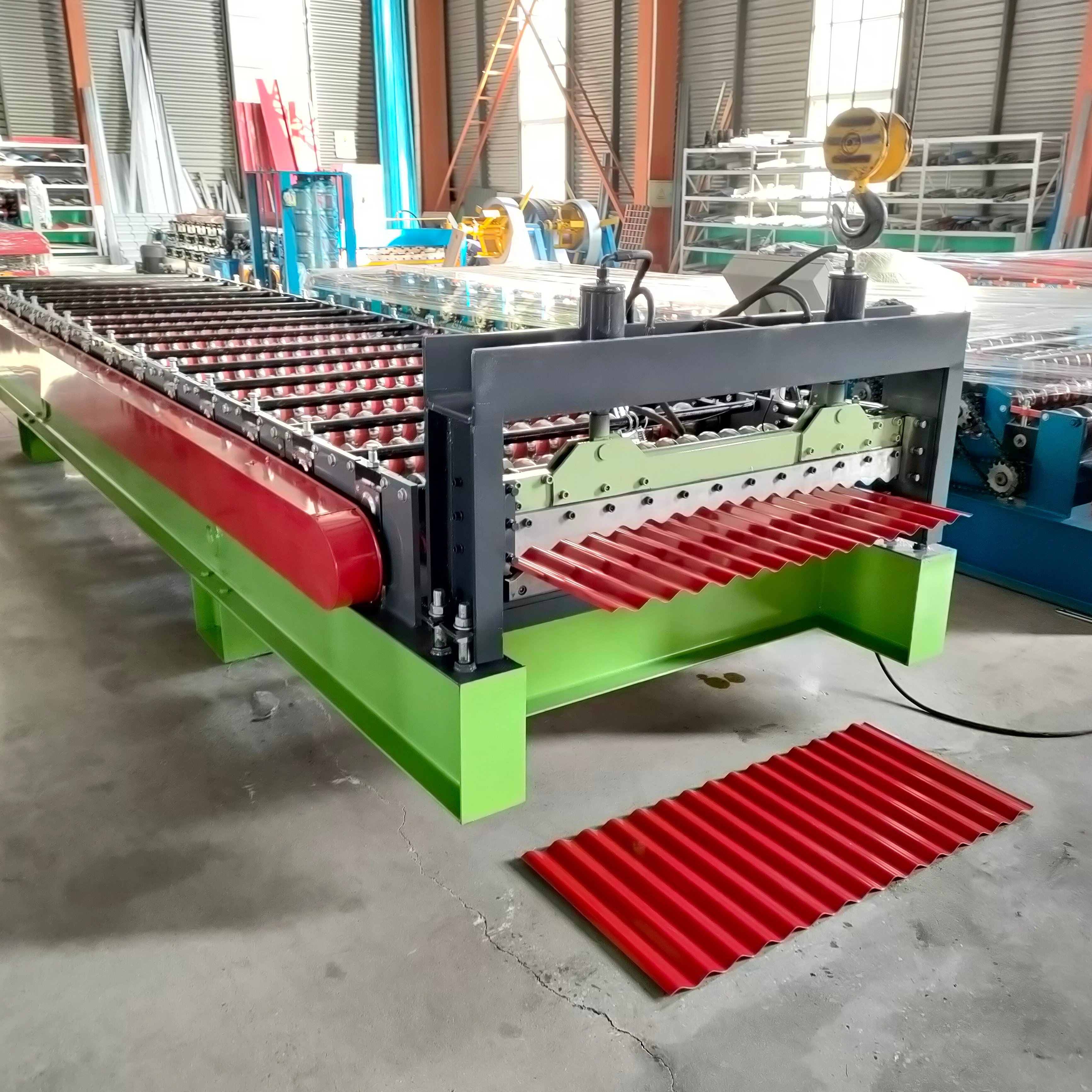 0.3mm -0.8mm 1250mm Width Color Steel PPGI Zinc Roof Sheet Corrugated Roll Forming Machine Corrugated Wavy Making Machine