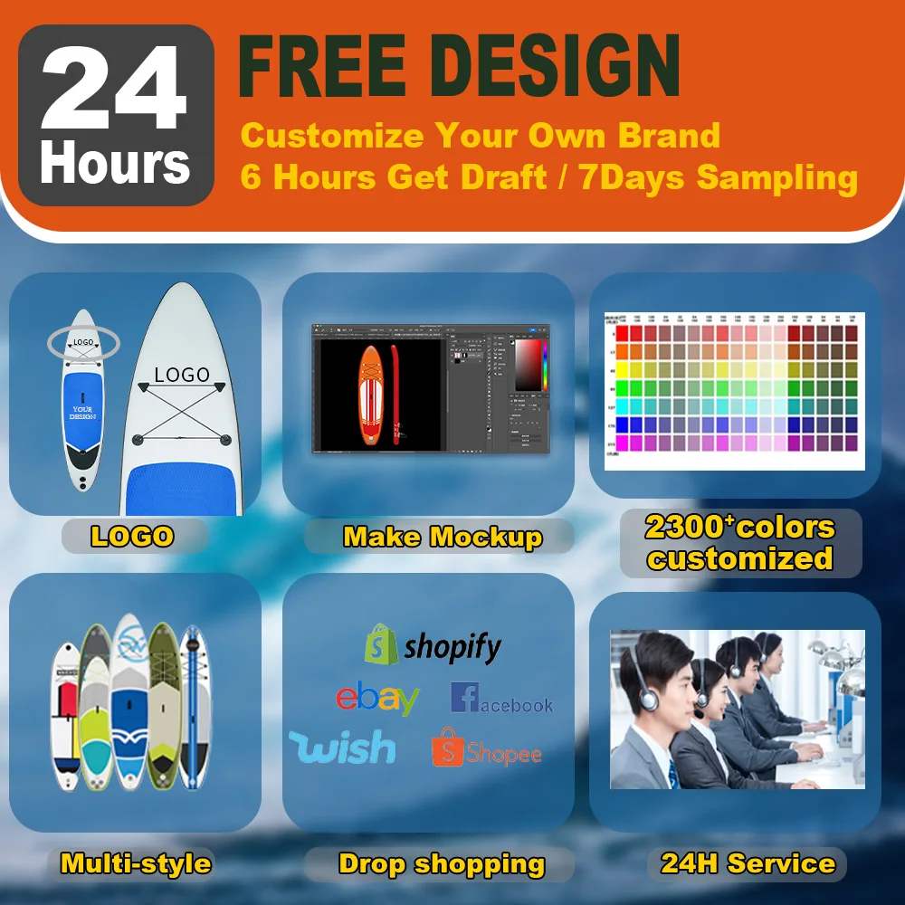 Custom Foil OEM Trade Folding Flying Inflatable Stand Up Hydro Surf Board Kite Surfing Board