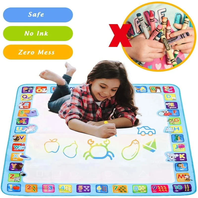 Junmon Magic Water Drawing Mat Coloring Doodle Mat Magic Pens Montessori Toys Painting Board Educational Toys for Kids