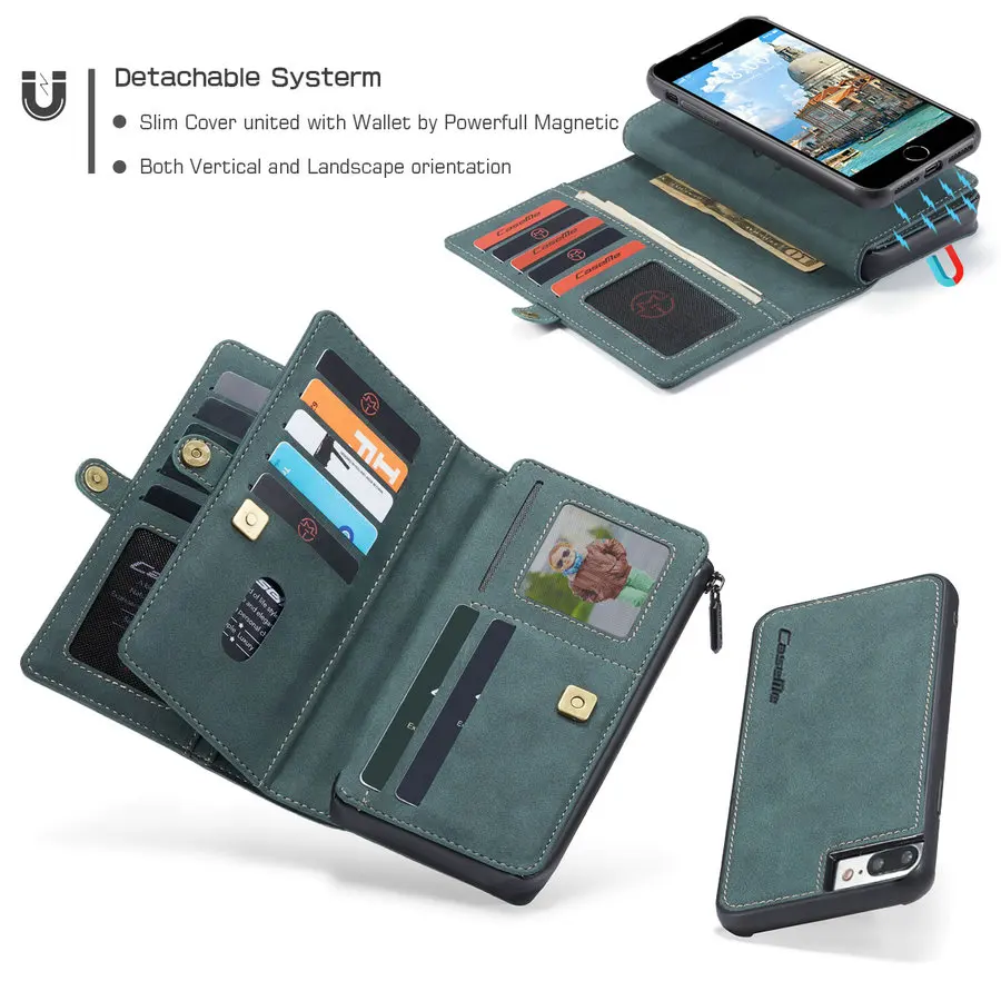 Магнитный флип-чехол CaseMe с подставкой для iPhone 12 11 Pro Max 7 8 6 s Plus X XS XR винтажный кожаный чехол Samsung A11 A21 A31 A51