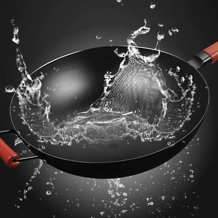 High Quality Frying Household With Glass Cover Home-use Cookware Quantum Iron Wok