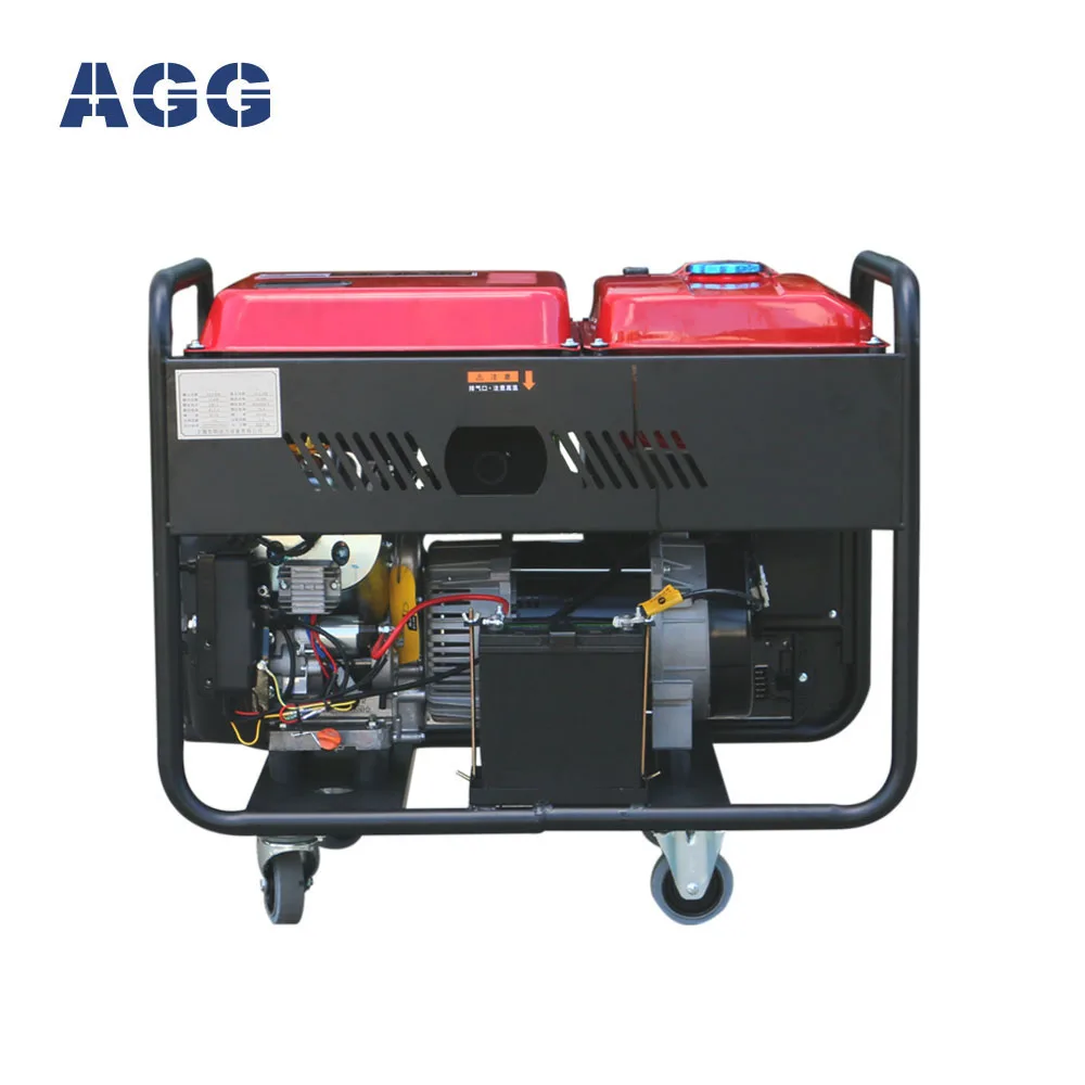 AGG высококачественный генератор 10 кВт Портативный бесшумный дизельный генератор