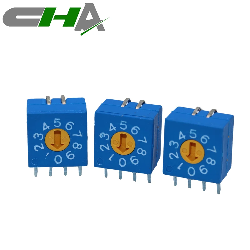 CHA blue rotary switch 10 positions For industrial equipment right angle rotary switch