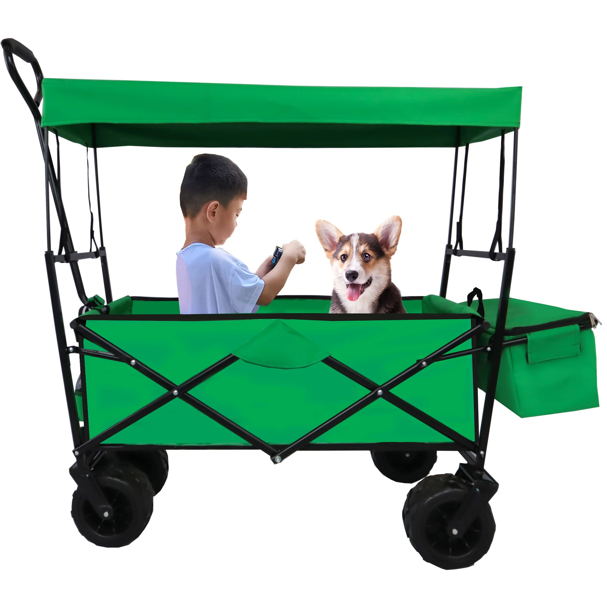 Heavy Duty Folding Hand Truck Beach Utility Cart Trolley Wagon Cart with Load Capacity for Shopping Storage Tools