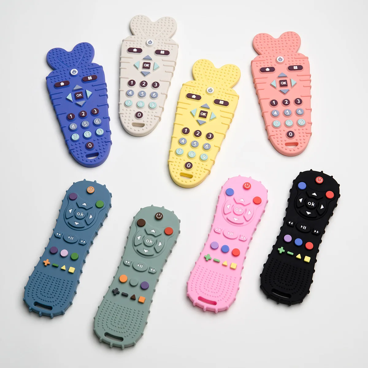 Bpa Free Wholesale Chewing Toy Baby Teether Montessori Teething Toys Game Tv Remote Control Shaped Soft Baby Silicone Teether