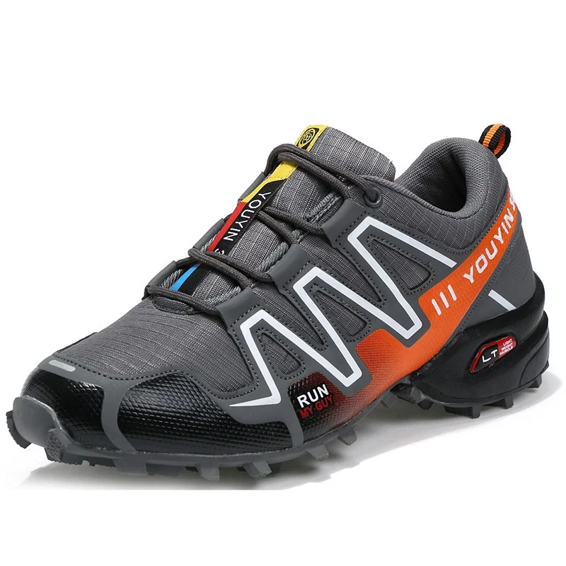 High quality outdoor sneaker rubber rock climbing shoes  men no slip hiking shoes