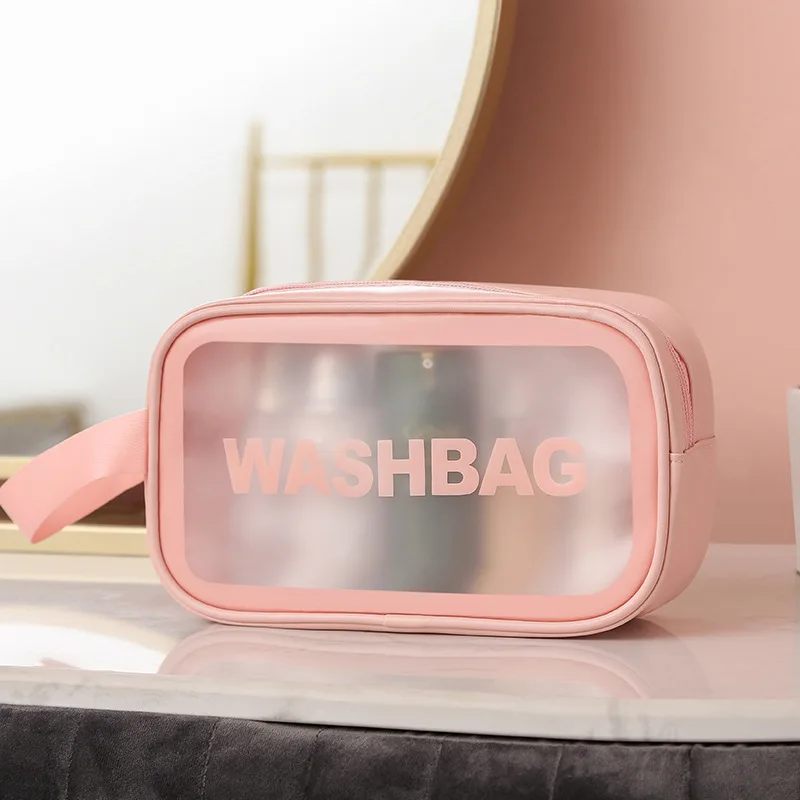 Wholesale Custom LogoTransparent Clear Makeup Bag Cosmetic PVC Pouch with Zipper Skincare Toiletry Travel Bag