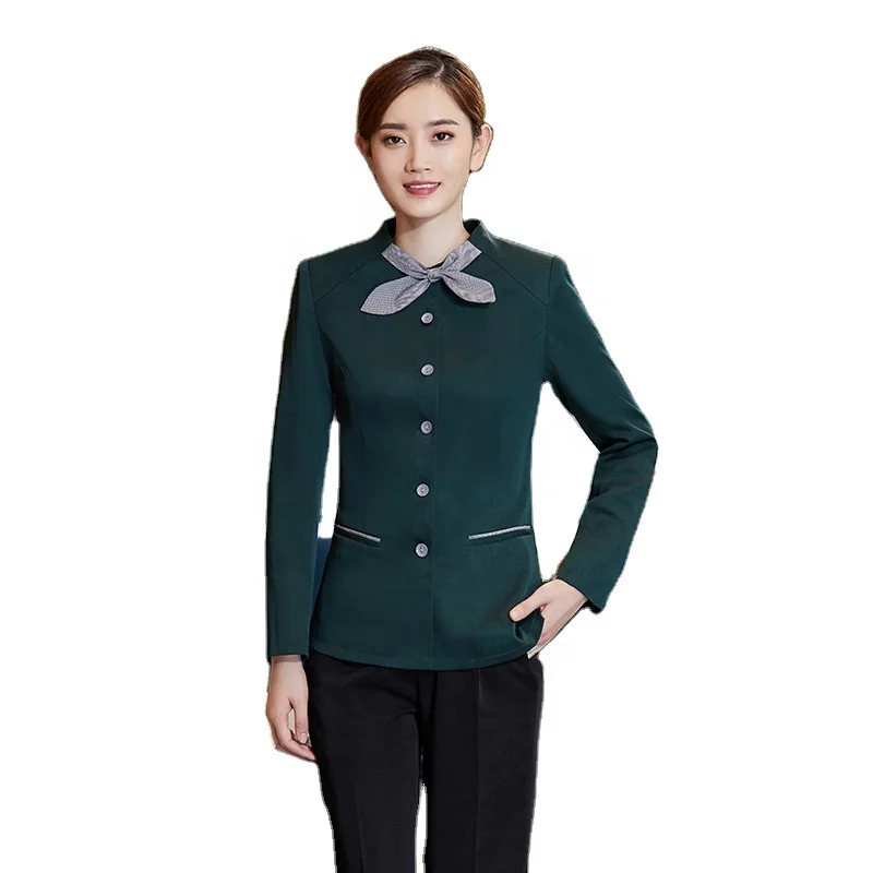 Официантки высокого класса для еды и напитков, одежда для осени и зимы, женская одежда для ресторана со звездами и длинными рукавами, униформа для персонала