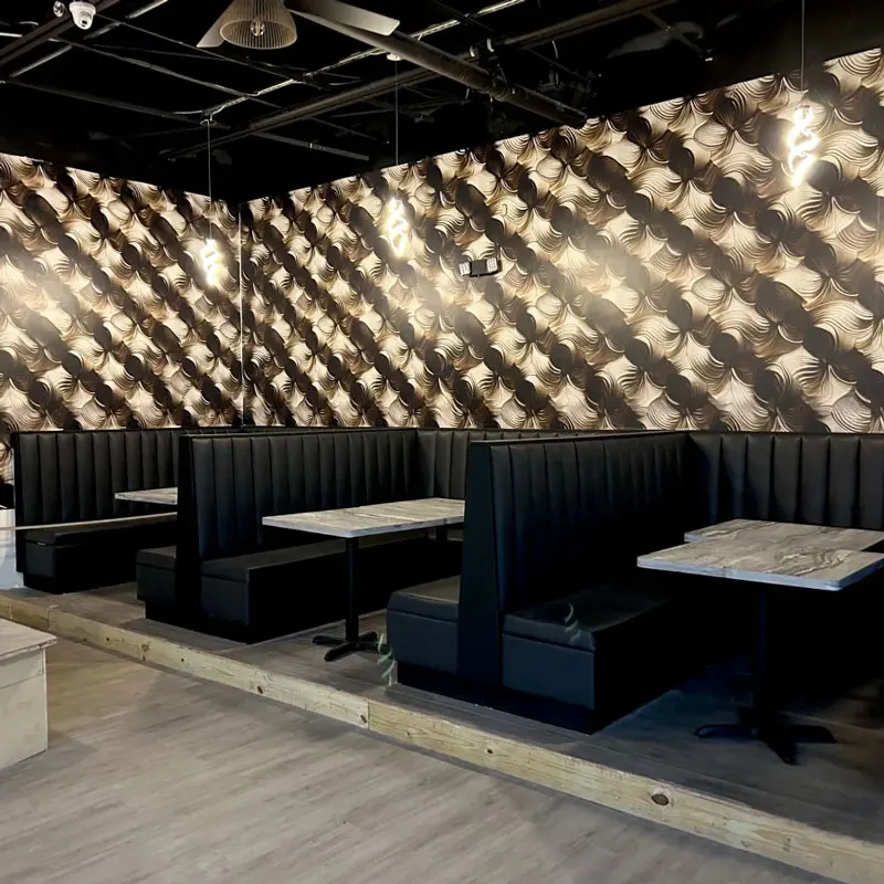 Cheap price modern design leather seat restaurant benches cafe hamburger shop club bar sofa booth seating