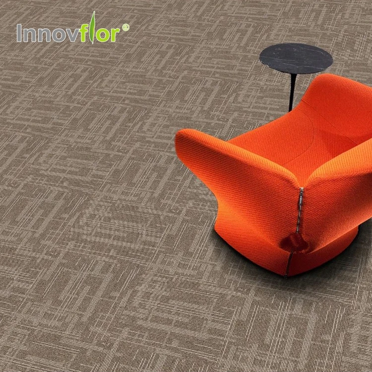 Commercial Eco-friendly Brown Office Carpet Tiles Nonwoven Fabric PP 50*50cm Decorative Carpet Tiles For Office And Home Library