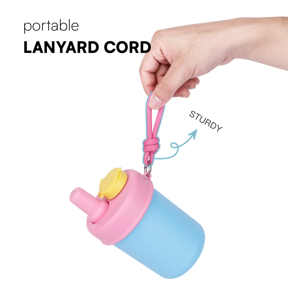 12 OZ Stainless Steel Cute Mugs with Infuser Double Wall Vacuum Insulated Tumblers with Sip-straw