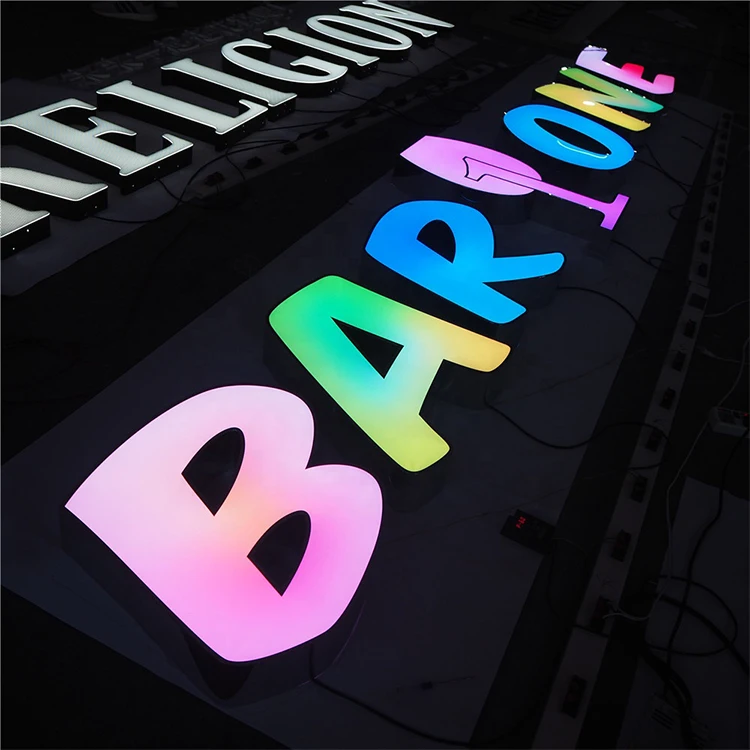 Custom Business Led Channel Sign Gold Mirror Stainless Steel Illuminated 3d Logo Backlit Letter Electronic