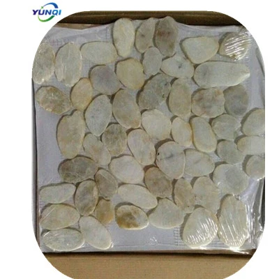 Natural polished pebble mosaic Stone Pebble Tiles on Mesh for pool and floor Decoration