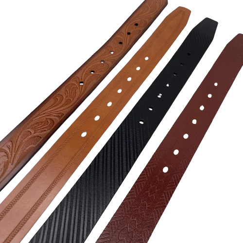 Stock lot Imitation Leather Belts with 40+ textures embossing surface super-fiber pin buckle belts for men business