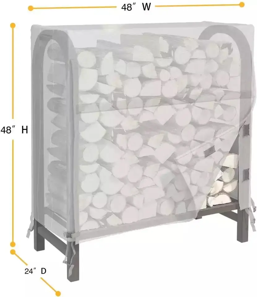 Factory Custom Size Outdoor Log Rack Cover Weatherproof Firewood Rack Cover Heavy Duty Patio Log Rack Protective Cover