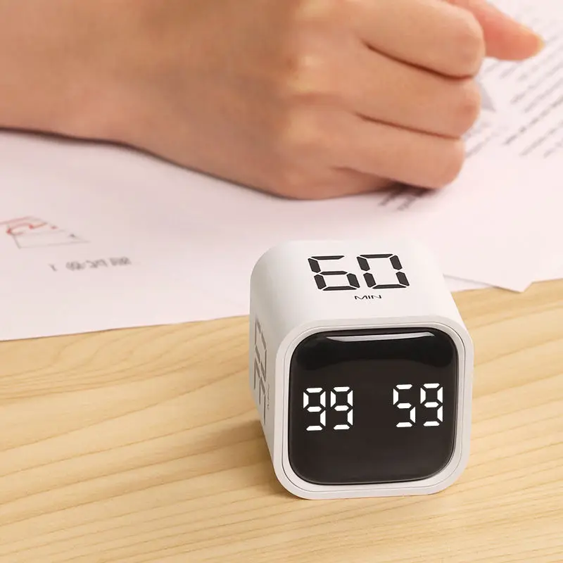 Lightweight Gravity Sensor Flip Digital Timer for Time Management Countdown Settings 30 60 Minutes Kitchen Timer for Kids Study