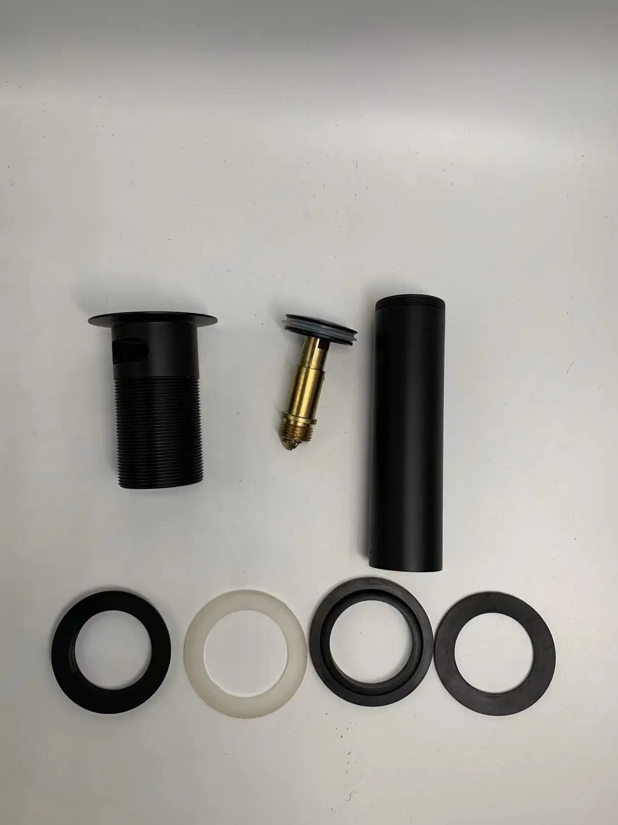 High quality brass matte black pop up drain click clack sink waste with overflow