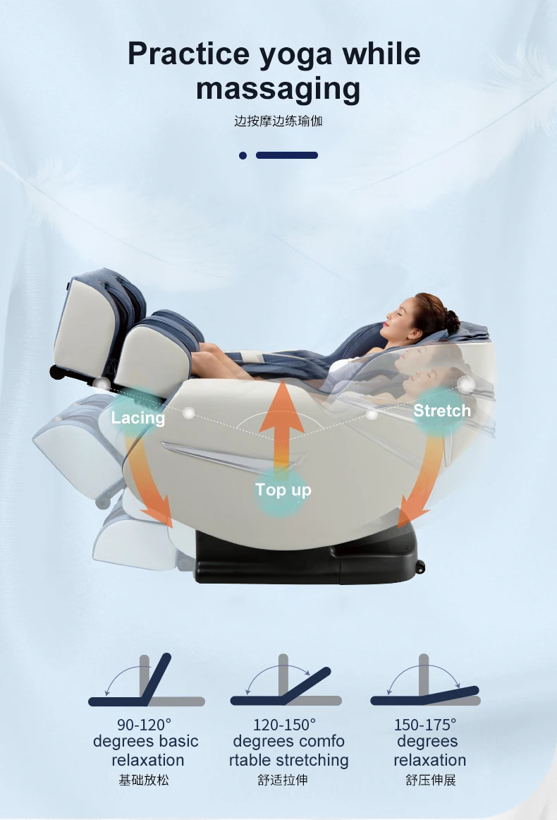 EASEWELL Full-Body Zero Gravity Seating Massage Chair  SL guide rail  shoulder hand airbags massage chair