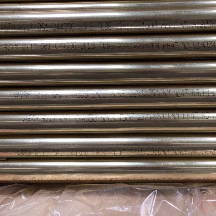 ASTM B111 C44300(O61) Seamless Tube 22*1*2010 MM, Admiralty Brass Tube, for Air Cooled Condenser