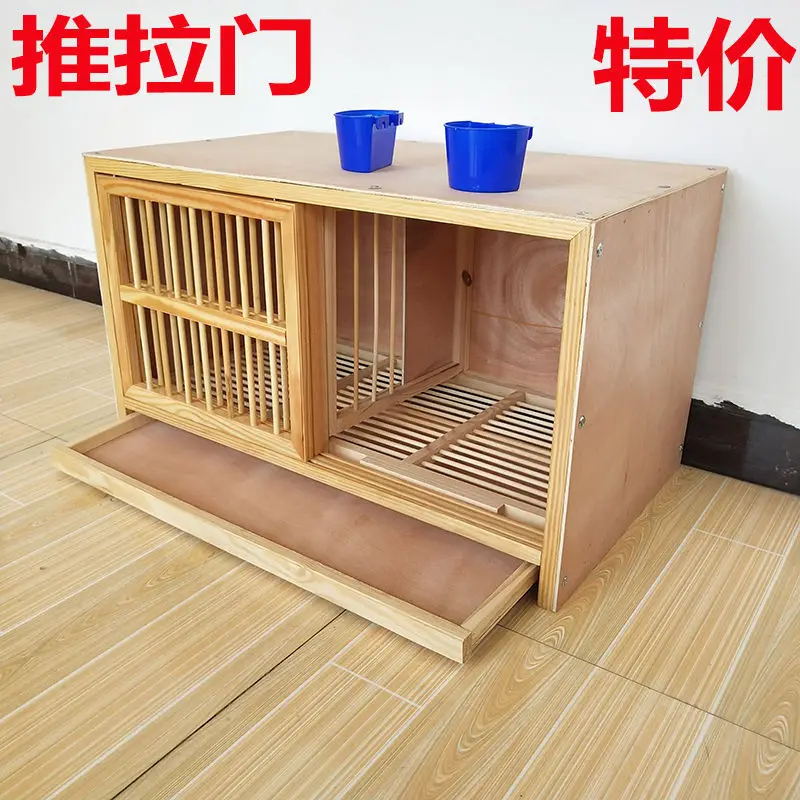Wooden Galvanized Metal Wire Mesh Pigeon Cage Original Taiwan Style Breeder Trap Door Structure  Wooden Pigeon House