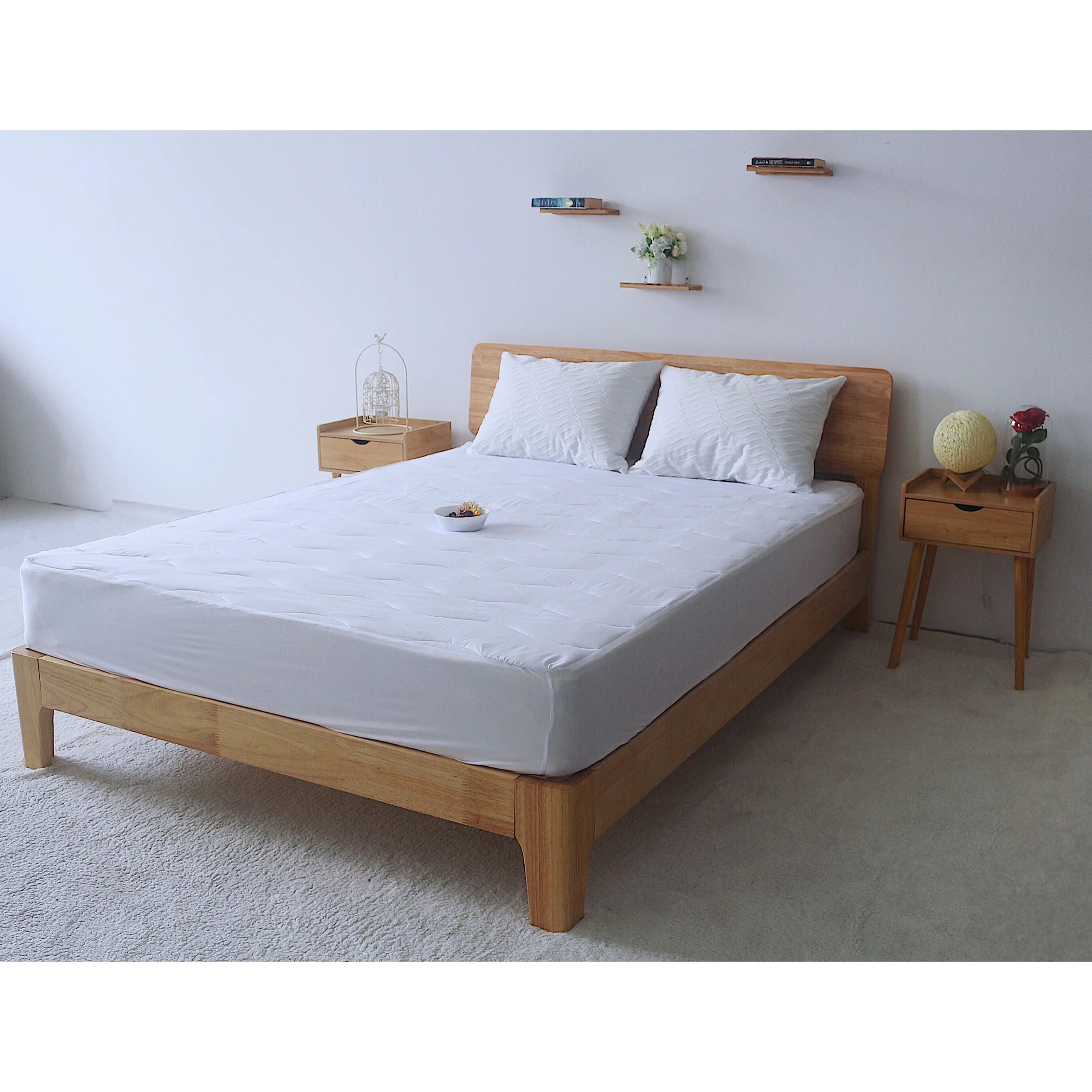 2020 Fashion Design Quilted Cotton Worsted TPU waterproof mattress protector