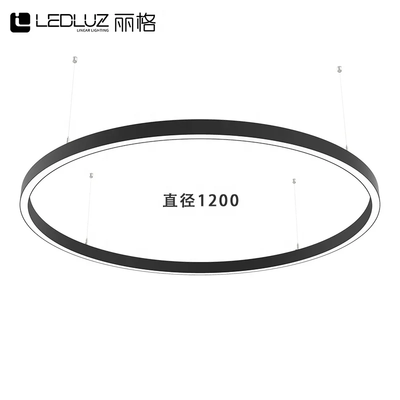 Modern Ring Aluminum LED Profile Pendant Circle Curve Linear LED Light Lighting Up and Down Round Extruded LED Profile
