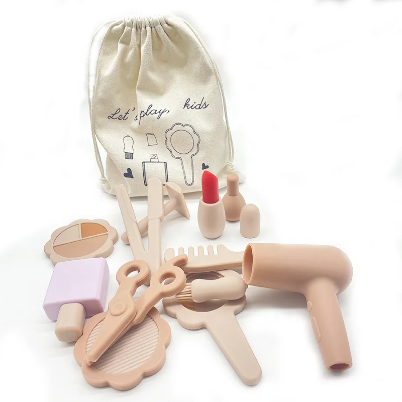 New Eco-Friendly Flexible Silicone Kids Makeup Kit for Girl Toys, Pretend Washable Makeup Girls Princess Gift Play Make Up Toys