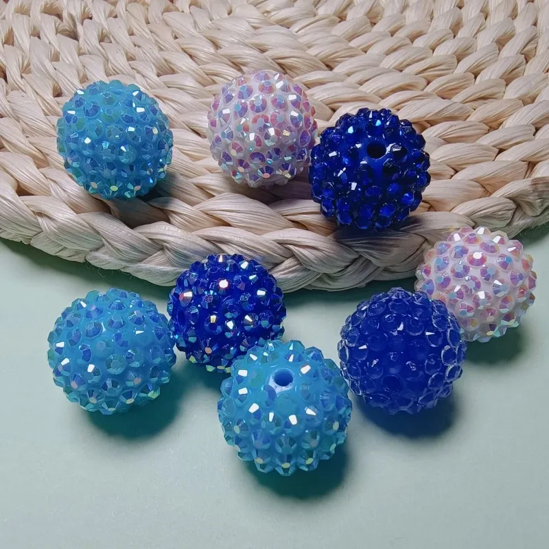 Colorful Acrylic Resin Beads Rhinestone Beaded Ball for Pen Jewelry Necklace Bracelet DIY Making Ornaments