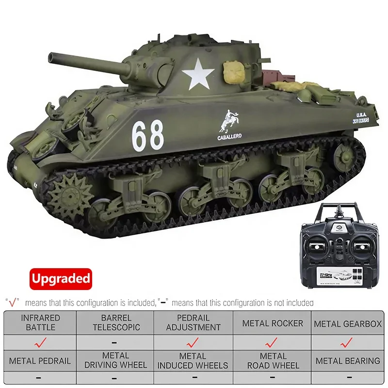 Heng Long 3898-1 U.S. M4A3 Sherman 1/16 2 4 г инфракрасный Баттл BB Airsoft дымовые огни звуковой стальной металлический гусеничный Танк модель игрушки