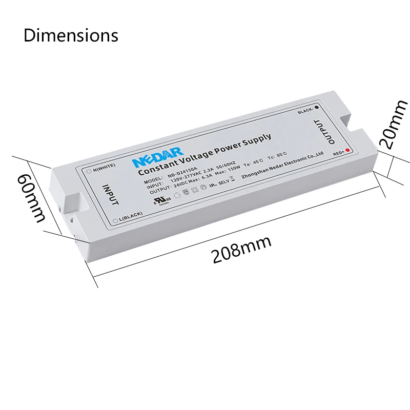 Wholesale 2023 Slim Design 100 -240V AC  DC 24V 80W 100W 150W Plastic Case Constant Voltage LED Driver