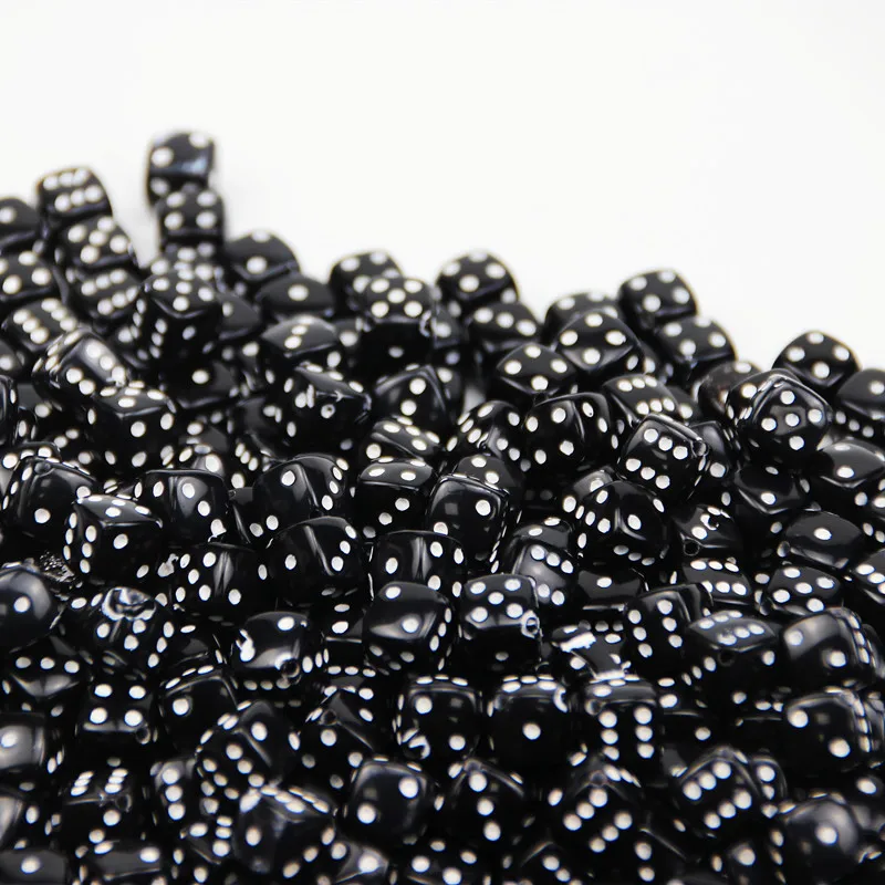 500g/Pack High Quality Black White Color Dice Plastic Pony Beads Hair Beads for Jewelry Making