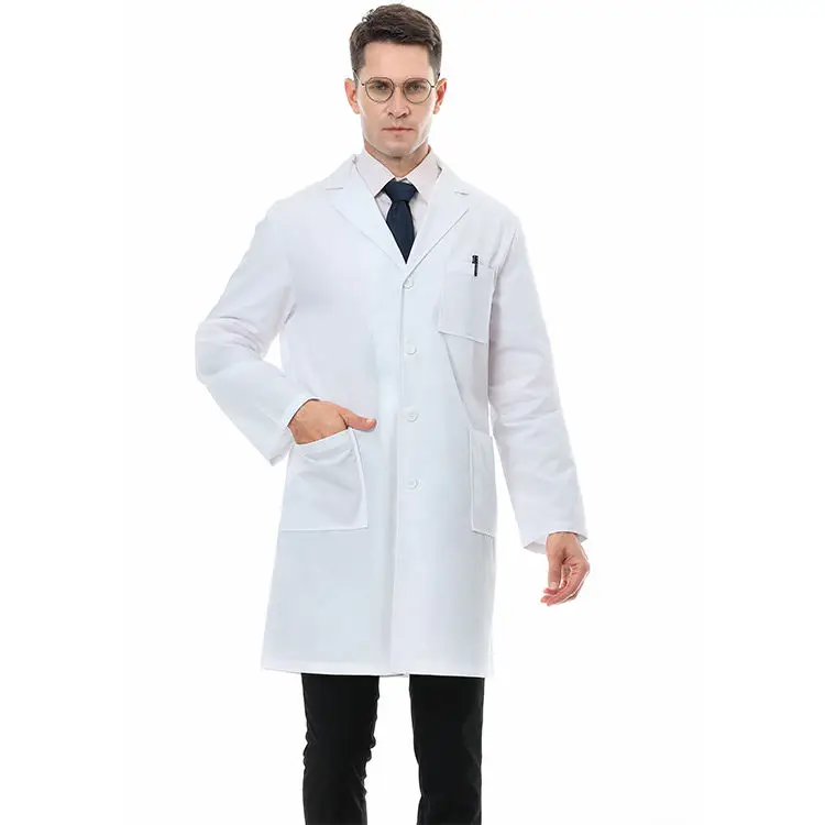 waterproof lab coat food industry lab coat lab coat for men and women medium white