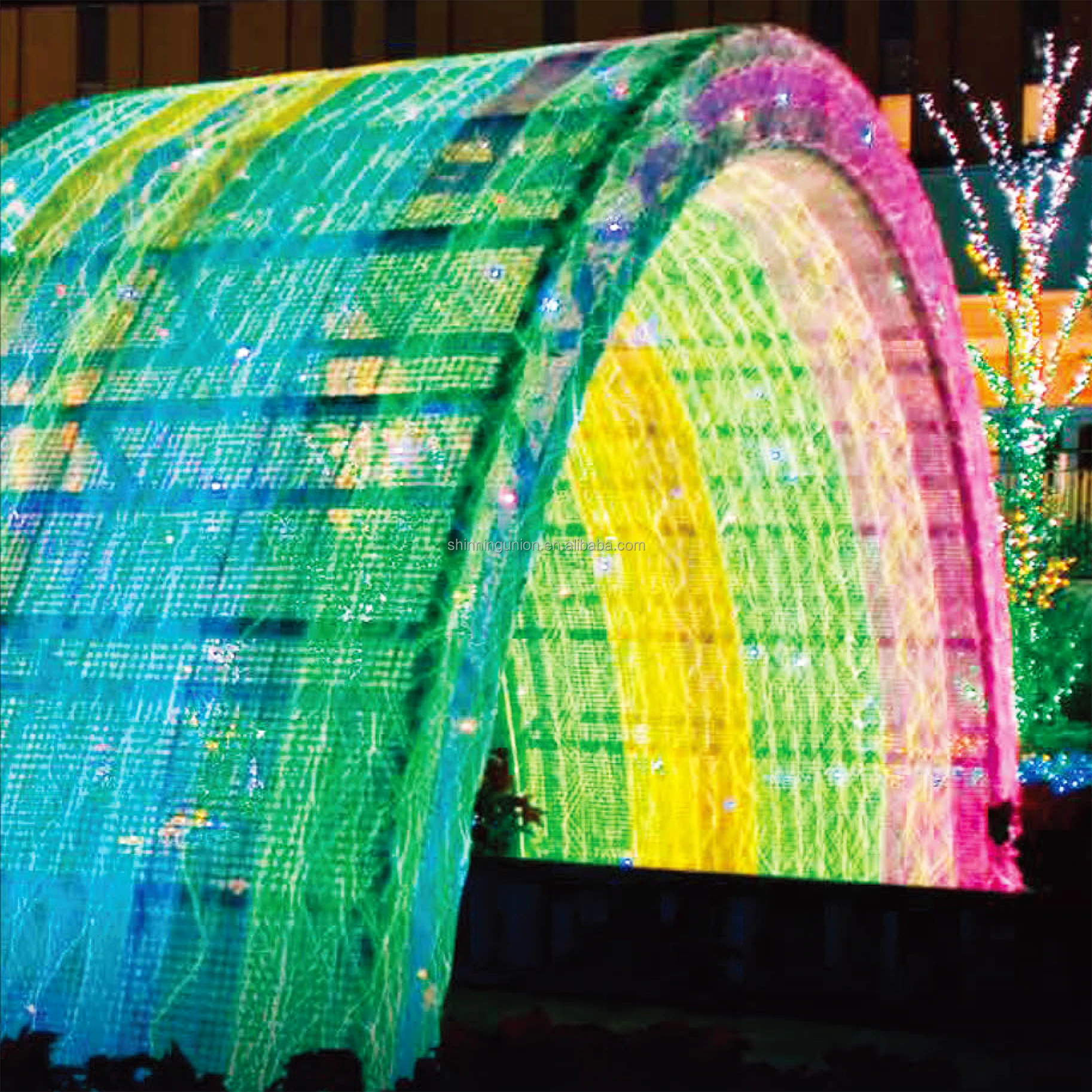 Fiber Optic Lighting Equipment - Fiber Optic Mesh RGBW for Ceiling Trees - LED Luminous Luxurious Fiber Optic Fabric RGBW Tex