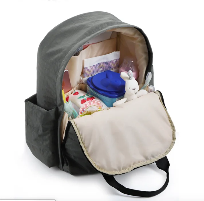 Custom OEM Logo Waterproof Insular Baby Diaper Bag Backpack With Changing Pad Mummy Travel Tote Bag