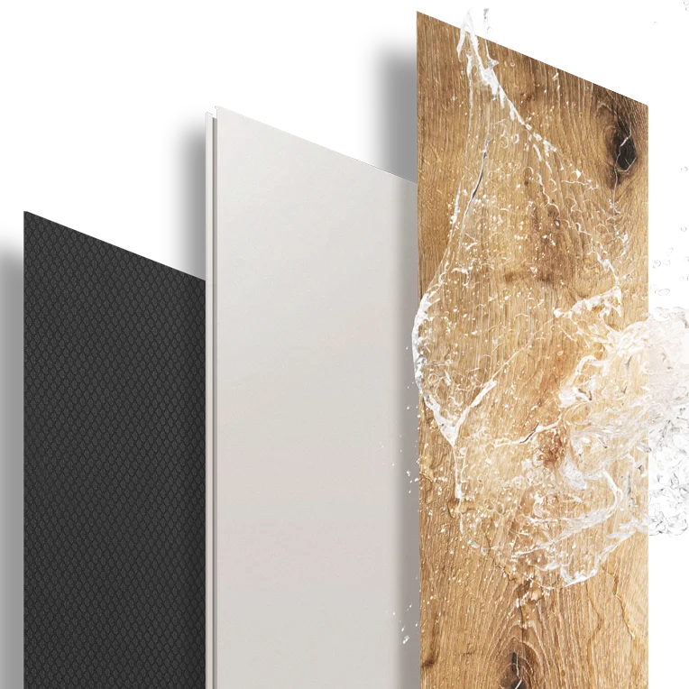 Wood Grain Commercial Grade Plastic Vinyl Floor SPC Rigid Core LVP Vinyl Tiles With 1.5mm Ixpe Foam