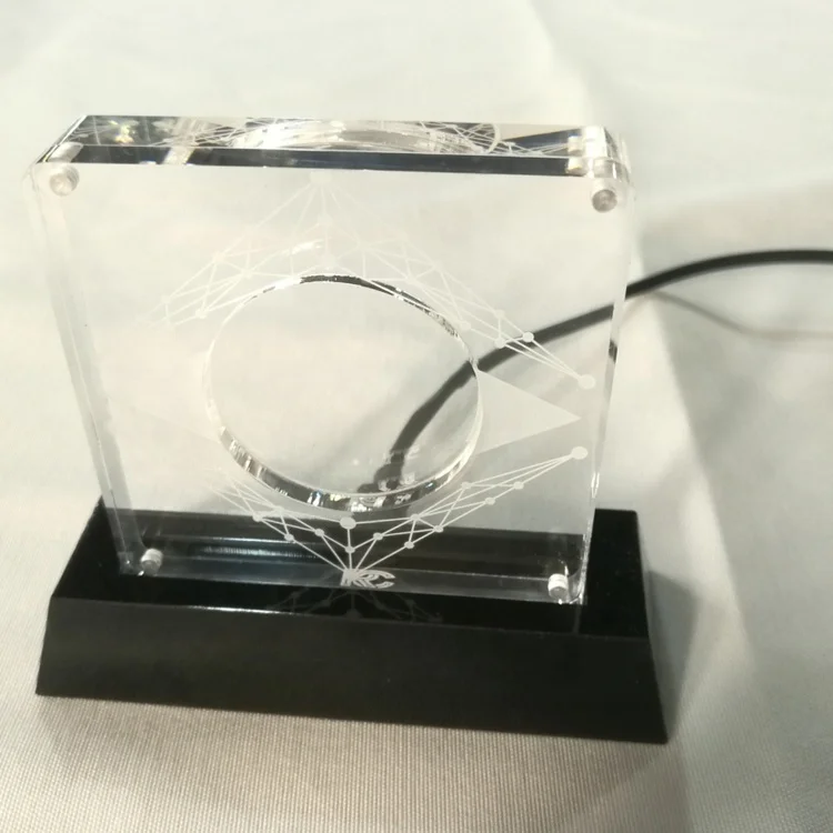 Customized Led Acrylic Coin Display Box  Magnetic Acrylic Coin Medal Display Stand